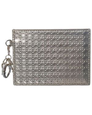 Dior Metallic Ama Cardholder With Pendant, Never Carried (Authentic Pre-Loved) - Grey