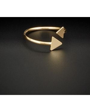 Italian Gold 14k Double Triangle Open Ring - Black