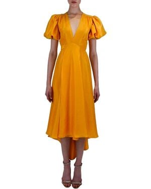 Azeeza Florence Wrap Style Midi Dress - Yellow