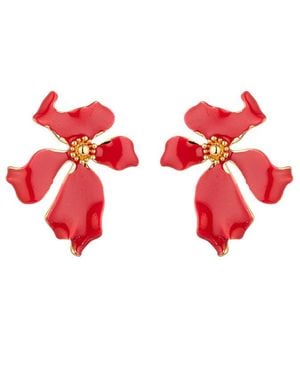 Eye Candy LA Olivia Flower Earrings - Red