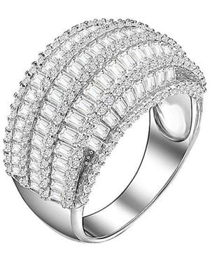 Genevive Jewelry Silver Ring - White