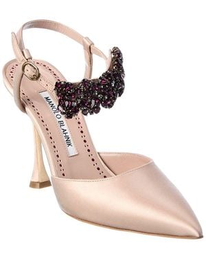 Manolo Blahnik Mabina 105 Satin Pump - Pink