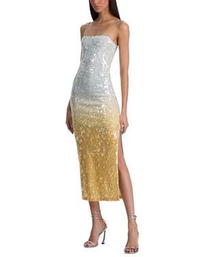 Alice + Olivia Fifi Sequin Fitted Midi Cami Dress - Metallic