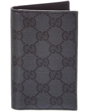 Gucci Essence Classic Canvas Leather Card Case - Gray