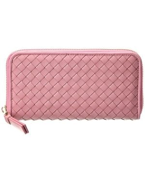 Tiffany & Fred Paris Woven-Leather Wallet - Pink