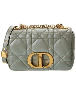 Dior Caro Small Leather Shoulder Bag - Grey