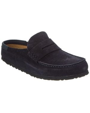 Birkenstock Naples Narrow Wrapped Suede Clog - Blue