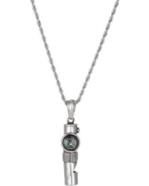 Eye Candy LA Premium Collection Titanium Lincoln Compass Pendant Necklace - Metallic