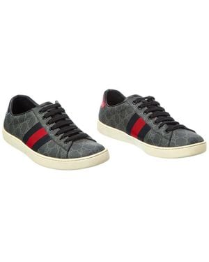 Gucci Ace GG Supreme Canvas & Leather Sneaker (authentic Pre-loved) - Black