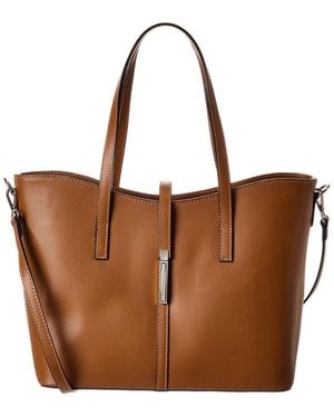 Italian Leather Palm Tote - Brown