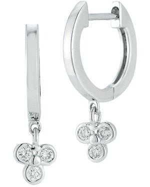 Nephora 14k 0.08 Ct. Tw. Diamond Dangle Huggie Earrings - White