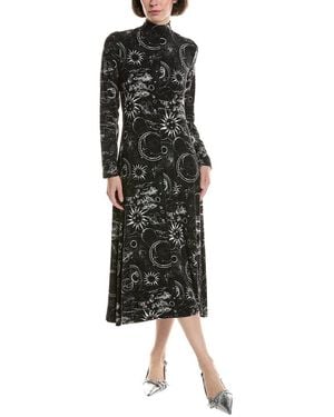 Johnny Was The Janie Favorite Seamed Mock Neck Midi Dress - Black
