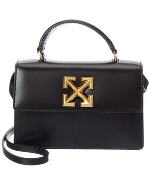 Off-White c/o Virgil Abloh Off- Jitney 1.4 Top Leather Satchel - Black