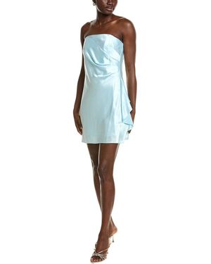 Issue New York Pleated Satin Mini Dress - Blue