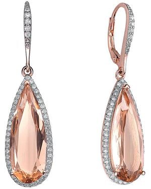 Genevive Jewelry 18k Rose Gold Vermeil Earrings - Pink