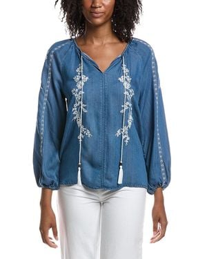 Nanette Lepore Embroidered Blouse - Blue