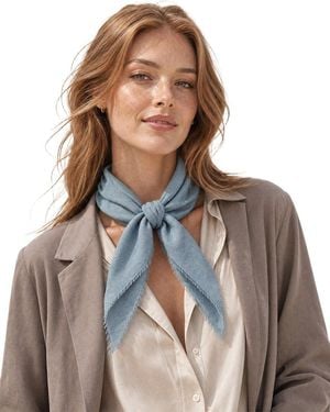 Blue Pacific Solid Cashmere-Blend Neckerchief - Brown