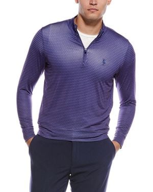 Tailorbyrd Dots & Diamonds Performance 1/4-zip Pullover - Blue