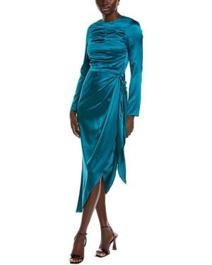 AIIFOS Christy Silk-Blend Mini Dress - Blue