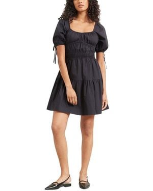 MODERN CITIZEN Mori Smocked-waist Tiered Mini Dress - Black