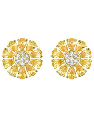 Nina Zhou Jewelry 14k 2.67 Ct. Tw. Diamond & Yellow Sapphire Stud Earrings - Metallic