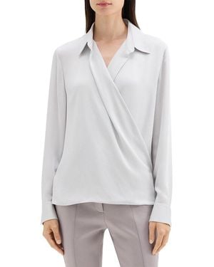 Theory Wrap Blouse - White