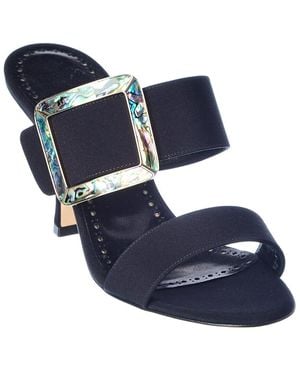 Manolo Blahnik Gable 90 Silk Sandal - Blue