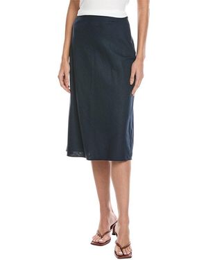 Vince Easy Linen-Blend Slip Skirt - Blue