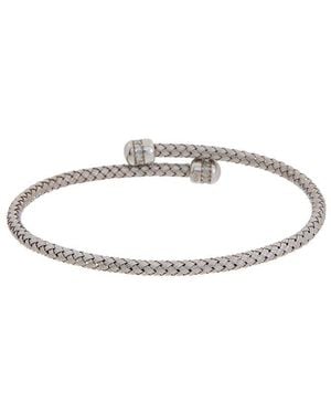 Meshmerise 18K Over 0.15 Ct. Tw. Diamond Mesh Bangle Bracelet - White