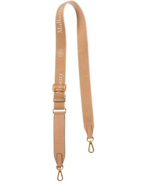Mulberry Logo Webbing & Leather Shoulder Strap - White
