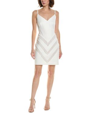 Tadashi Shoji Beaded Fringe Mini Dress - White