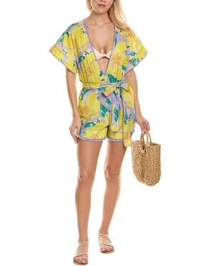 FARM Rio Tie Waist Romper - Yellow