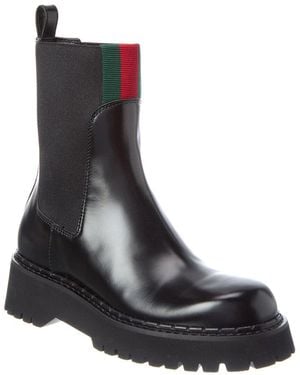 Gucci Wed Shiny Leather Boot - Black