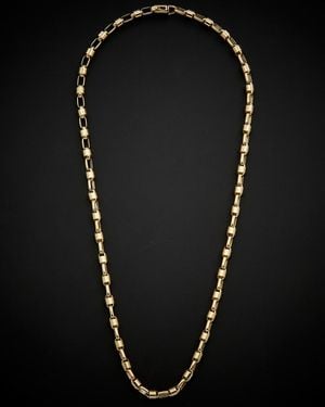 Italian Gold 14k Bullet Link Necklace - Black