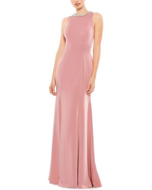 Mac Duggal Embellished Neck Trumpet Gown - Pink