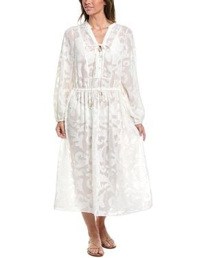 MILLY Scroll Burnout Dress - White