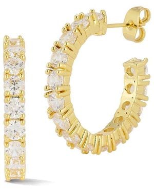 Glaze Jewelry 18K Plated Cz Hoops - Metallic