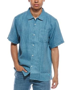 Tommy Bahama Linen Sea Glass Camp Woven Shirt - Blue