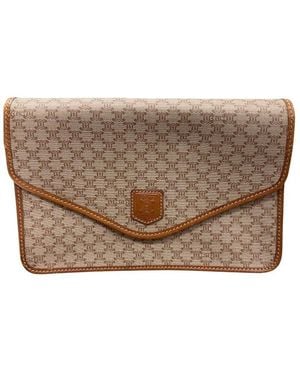 Celine Coated/Waterproof Canvas Macadam Shoulder Bag (Authentic Pre- Loved) - Brown