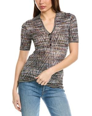 Missoni Wool-Blend Polo Jumper - Grey