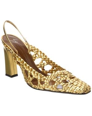 Giuseppe Zanotti Brenda 90 Leather Slingback Pump - Metallic