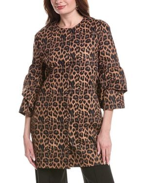 NVLT Tulip Sleeve Leopard Jacket - Brown