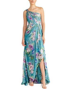 THEIA Rhonda One Shoulder Gown - Blue