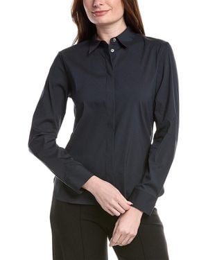 Theory Classic Fitted Linen-Blend Shirt - Blue