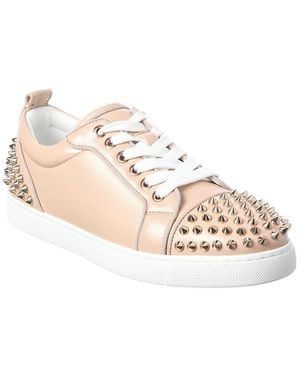 Christian Louboutin Louis Junior Leather Trainer - Natural