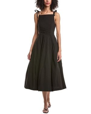 GUIZIO Brigitte Pinstripe Maxi Gown - Black