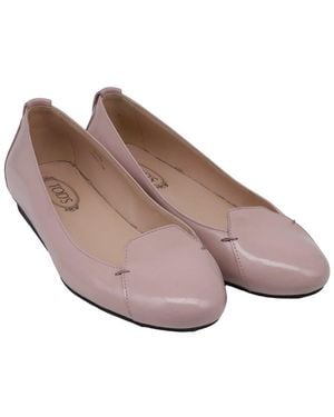 Tod's Patent Leather Round-Toe Ballet Flat (Authentic Pre-Loved) - Brown