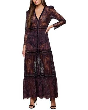 L'Agence Poe Mix Lace Maxi Dress - Purple