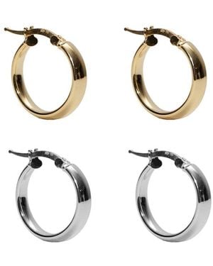 Argento Vivo Silver Hoop Earrings - Metallic