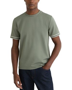 Reiss Oscar Piped Textured C T-Shirt - Grey